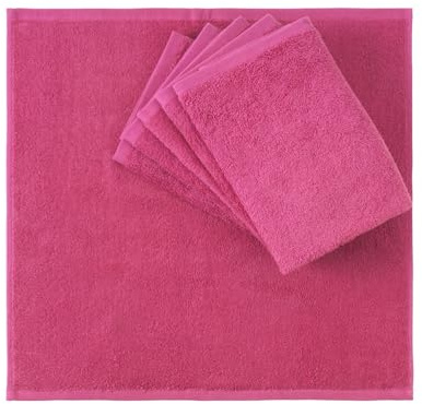 Set med 6 PAÑOS LISOS de COCINA Fuchsia
