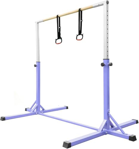 Barre de Gymnastique Horizontale pour Enfants avec Anneaux de Gymnastique - 13 hauteurs réglables - Équipement de Gymnastique pour la Maison, l'intérieur et l'extérieur