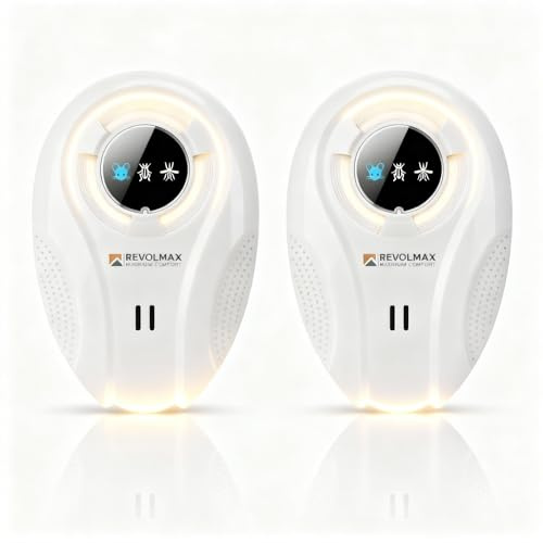 T-27, Ultrasonic Pest Control Repeller - Electronic & Ultrasound, Indoor Plug-in Repellent - Get rid of - Rodents, Mice, Squirrels, Bats, Insects, Bed Bugs, Ants, Fleas, Spiders, Roaches (2 Pack)
