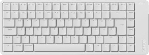 LOFREE Flow2 Low-Profile Mechanik-Tastatur(Deutsches Layout) - Aluminiumlegierung mit Surfer Lineare-Schalter Aufladbare kabellose Tastatur mit 3 Verbindungsmodi - Für Win&Mac (Silber, 84)