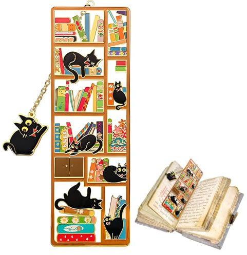 Metall Katze Lesezeichen für Buchliebhaber - Metall Lesezeichen mit Katzen Anhänger Niedliche metalls Bookmark Personalisierte Buchzubehör Geschenke für Geburtstagsgeschenk Frauen Buchliebhaber Lehrer