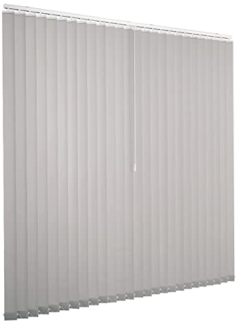 Ventanara® Lamellenvorhang raumverdunkelnd 100% Komplettset Vertikaljalousie 89mm inklusive Montagematerial (Grau, 250 x 250 cm)