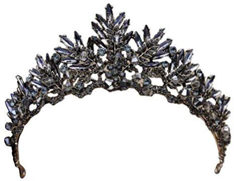 Frcolor 1 pc Vintage Baroque Couronne Alliage Coiffure Tiare De Mariée Hairband Accessoire De Cheveux De Mariage Bandeau (Noir)