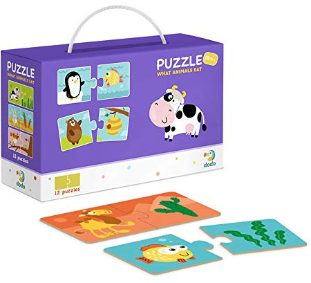 Dodo D300118 Educational Puzzle Duo What Animals Eat 24 Pieces