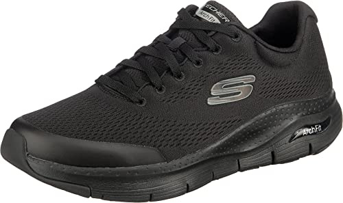 Skechers Homme Arch Fit Sneaker, Noir Textile Synthetic Trim, 45 EU
