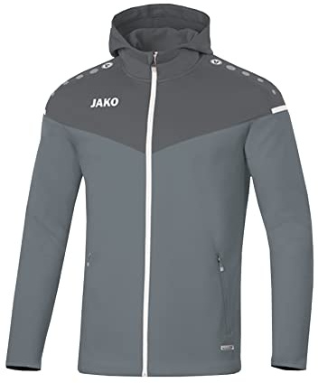 JAKO Herren Kapuzenjacke Champ 2.0, Steingrau/Anthra Light, XL