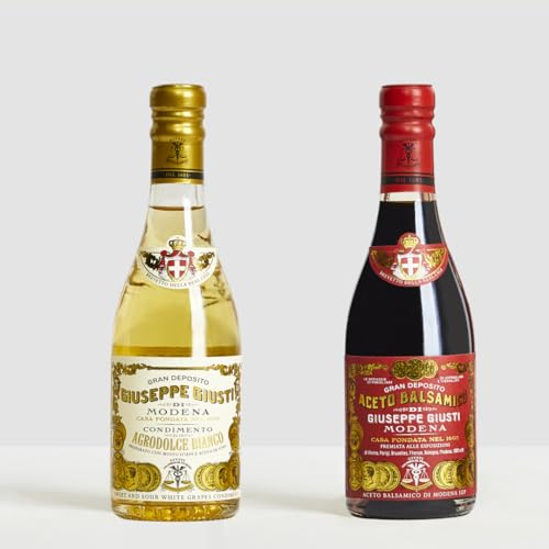 Giusti - Balsamico-Essig aus Modena 3 Goldmedaillen und Condimento Agrodolce Bianco - 2 x 250ml