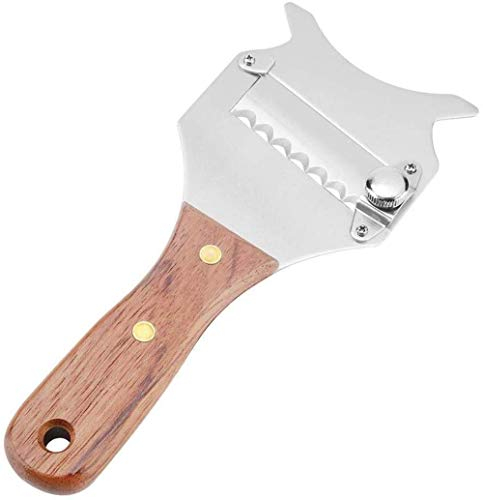 TSTSM Stainless steel truffle grater with rosewood handle, Professional slicer with adjustable stainless steel blade - ideal for truffles, vegetables, chocolate and mushrooms, Silver