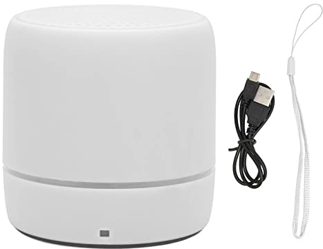 Altavoz Bluetooth Portátil, Altavoz Estéreo Bluetooth5.0 Mini Altavoz de Bajos Ricos Estéreo Claro con Luces de Colores para Exteriores(Blanco)