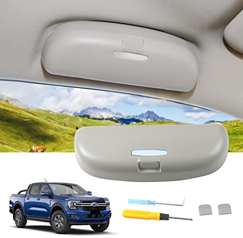 LUWU Sonnenbrillenhalter Auto Kompatibel mit Ford Focus MK4 ST Line 2018-2025, Focus 2024 Aufbewahrungsbox Organizer Brillenbox Innenraum Zubehör (Grau)