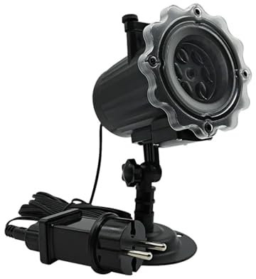Luces De Proyector De Navidad PortáTiles, Proyector de Navidad de 10 tarjetas, 8 patrones, efecto animado, foco de escenario, luz de proyector de fiesta de Halloween for interiores/exteriores Imagen H