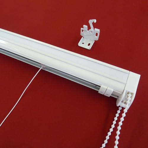 Raffrollotechnik Raffvorhangtechnik Raffrollo Faltrollo Technik - Breite 140 cm - geschlossene Kassette ohne Stoff mit Kettenzug rechts