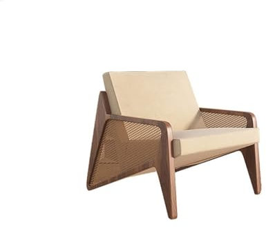 EINES Sofas für kleine Räume Nordic Rattan Sofa Stuhl Retro B&B Hotel Wohnzimmer Einzel Freizeit Stuhl Schlafzimmer Balkon Sessel Wohnzimmermöbel (Color : B, Size : S73cm)