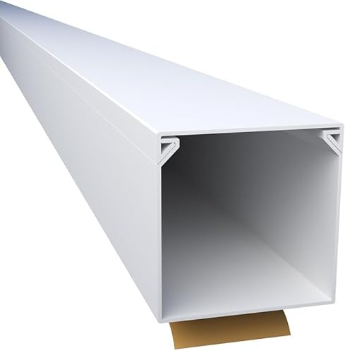 CILSON WDK4040SW 4700280 Kabelkanal Selbstklebend 40x40mm 30m - 15 Stück 2 m / 2000 mm, Weiß, Großzügiges Volumen, Sichere Kabelorganisation
