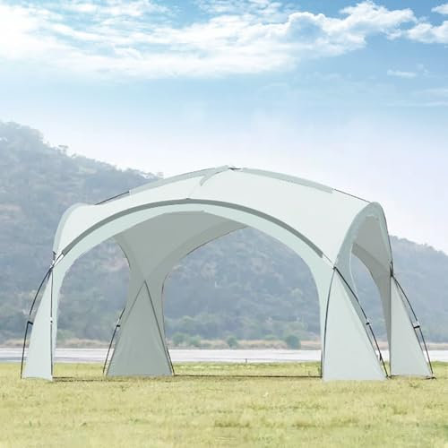 Camping-Sonnenschutz-Schattenbereich 17,6㎡, wasserdichtes Familien-Picknickzelt mit Sturmtürvorhang 4 Stück und Aufbewahrungstasche, Event-Kuppelschutz für Camping/Angeln/Picknicks,Green