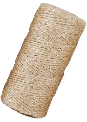 Fonowx Cordón de Yute, Hilo Largo, Cuerda de cáñamo rústica, decoración, Cuerda de Yute, Hilo de Yute para rascador de Gatos, Embalaje para Manualidades de