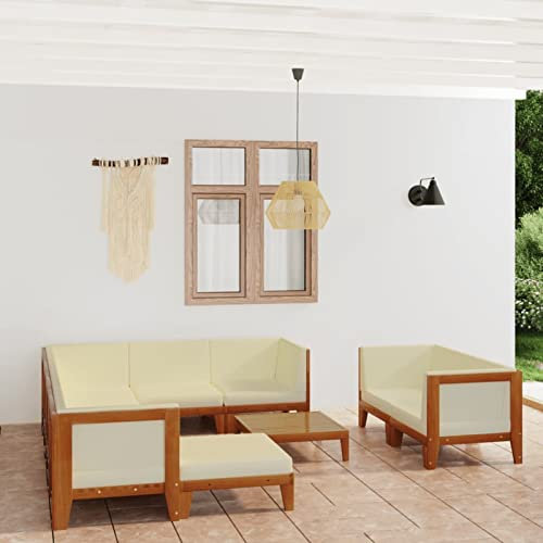 Rantry 10-TLG. Gartenlounge Set Gartenmöbel Set Sitzgruppe Gartensofa Gartenlounge Loungemöbel Gartengarnitur Möbel Sitzgarnitur Terassenmöbel mit Kissen Massivholz Akazie