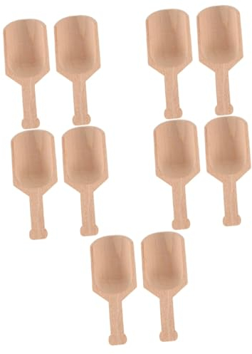 Garneck Lot De 5 Cuillères À Thé en Bois Petites Cuillères À Condiments Sucre Riz Café Miel Confiture Louche pour Cuisine 2 Pièces X 5
