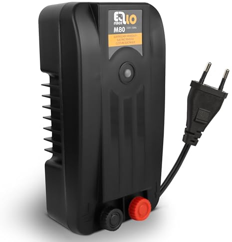Ellofence Weidezaungerät 230V M80 | Extra starkes & leises Elektrozaungerät | Wetterfestes Stromzaungerät für Pferde, Geflügel und Kleintiere | Sorgt für konstanten und zuverlässigen Stromfluss