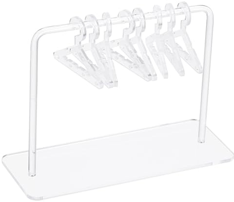 PATIKIL 1 Set Ohrringhalter mit 8 Kleiderbügeln, Acryl Ohrringhalter Organizer Ständer Mini Kleiderbügel Ohrring Display Ständer Transparente Garderobe für Stecker Ohrringe, Transparent