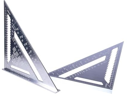 MIVOS Squadra da carpentiere 300 mm - Squadra da carpentiere in alluminio di alta qualità - squadra di battuta, goniometro, strumento di marcatura - per marcature e disegni precisi