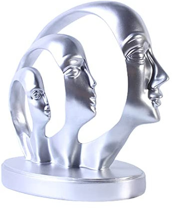 YiQinzcxg Figurine en résine semi-visage - Statue de jardin multifonctionnelle - Ornements artistiques - Festival - Nouvel An - Fête d'anniversaire