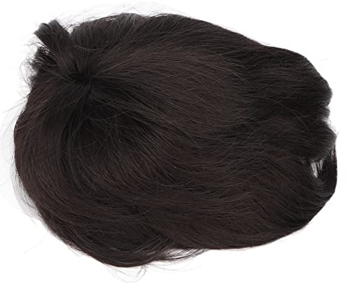 Schwarzes Kurzhaar-Toupet für Männer, Realistische, Modische Herrenperücke mit Flauschiger Textur, Synthetisches Haarteil für Partys, Halloween, Weihnachten, Cosplay oder den