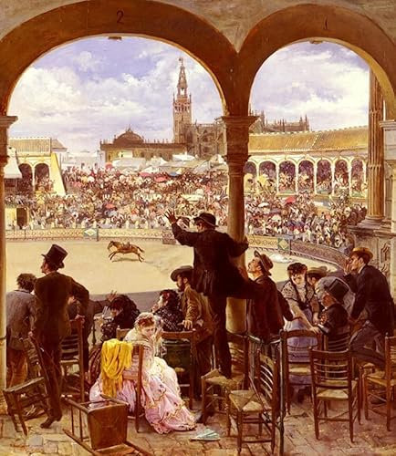 NAAYRASA Famoso Cuadros Modernos Impresión de Carteles Plaza De Toros de José Jiménez Y Aranda para Decoración de Paredes 60x90cm