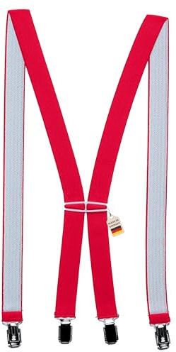 Zukunftsenkel Hosenträger 4 Starke Clips X-Form 2,5cm Breite Herren Damen Skihose Arbeitshose Verstellbar und Elastisch Fasnacht H-Form
