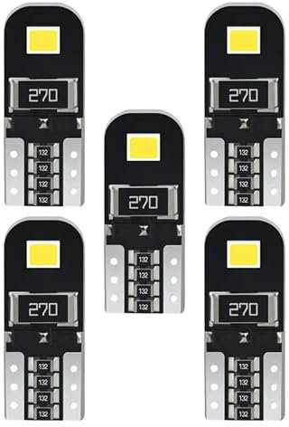 Flaconi LED Interni Auto,Luci Posizione LED,LED Auto Interni,Lampadine T10 LED,Lampadina Posizione LED,12V Luci Targa LED,Adatto per Luci di Cortesia,Luci di Posizione,Luci Targa (5PCS)