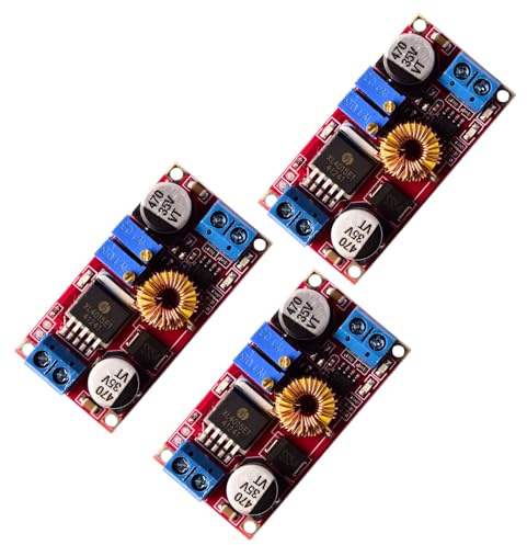 LAOMAO Convertitore DC-DC Step Down 5-32V a 0,8-30V Buck, Regolabile 5A, Modulo Costante per LED, Batteria Ricarica, Arduino Electronics (3 pezzi)