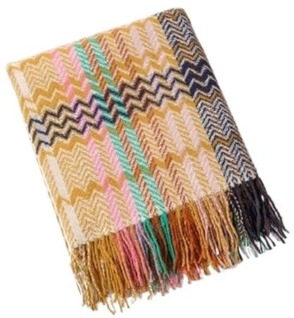LSNNMU Strickdecke Gestrickte Überwurfdecke for Couch, Sofa, Bett, dekorative Strickdecke mit Quasten, weiche, leichte, strukturierte Heimdecken for Erwachsene FüR Sofas(Color 1)