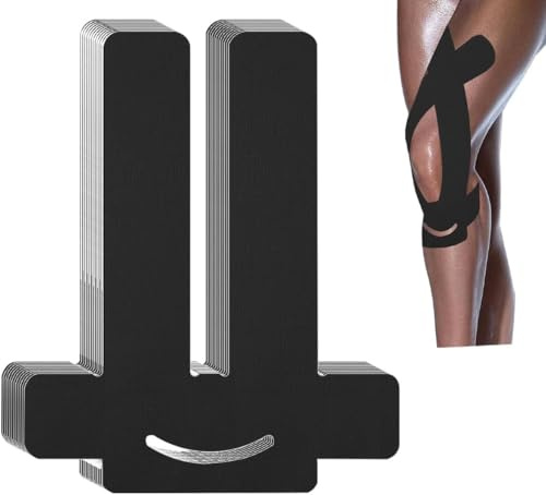 ANAMPION Kinesiotapes Vorgeschnitten for Knees, 12 Stück Wasserfestes kinesiotape für Knee Schmerzlinderung, Original Baumwolle Knie Tape für Sport & Dauerhafte Unterstützung(Schwarz) | Wasserfestes kinesiotape für Knee Schmerzlinderung, Original Baumwolle Knie Tape für Sport & Dauerhafte Unterstützung