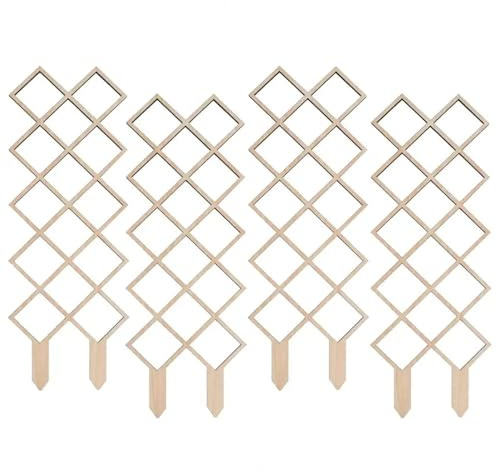 BDXMKS Tuteur Plante Grimpante Lot de 4 Treillis for Plantes en Bois for Plantes d'intérieur, Support Vertical for Branches de Vigne et Feuilles, Fournitures de Jardinage