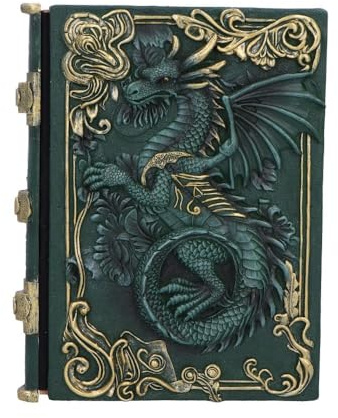 Nemesis Now Dragon's Grimoire Journal 19 cm – Fantasy Dragon Resin Cover Notizbuch – Gothic Zauberbuch mit 92 leeren Seiten – dekoratives Schreibtagebuch