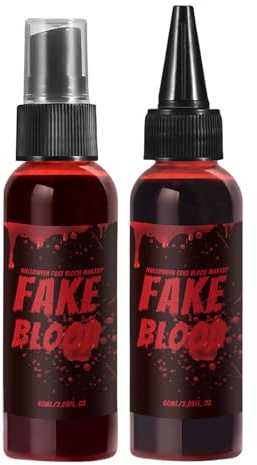 Sangue Di Halloween Liquido Vampiro Realistico Lavabile Per Clown Spettrale | 2 Pezzi Spray Sangue Scenico Halloween Per Festa In Maschera Teatro Palcoscenico Festa Cosplay Costume Film Dramma Sch