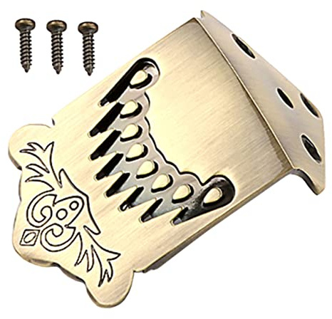 LRXIYODE 8 String Bronze Pattern Mandolin Tailpiece Mandolin Parts Replacement for Arched Top Instruments Upgrade Repair Accessory
