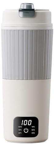 Bouilloire électrique portable, petite bouilloire de voyage électrique de 650ml avec 6 réglages de température, tasse chauffante électrique en acier inoxydable 316 for thé café(A,USB)