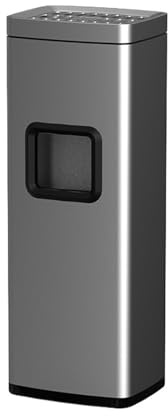 WFchenj222-6 Bote de basura Cenicero de acero inoxidable con cubo interior, apto for interiores y exteriores. Incluye cenicero papelera Papelera de cocina(Silver)