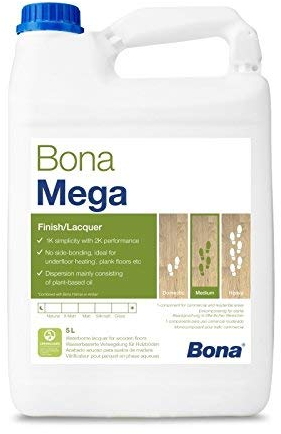 Bona Mega Parkettlack - glänzend - 5 Liter - Versiegelung, 1 K Parkettlack, Wasserlack
