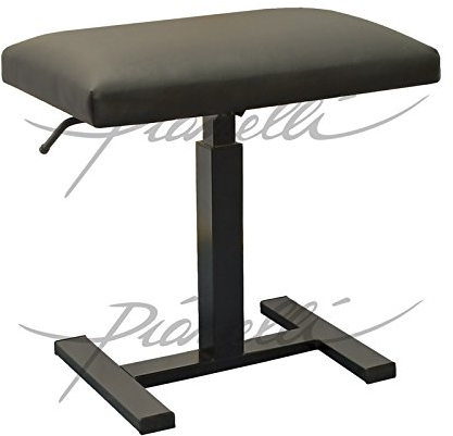 Klavierhocker mit Liftomat, Klavierbank mit Gasdruckfeder, schwarz, Kunstleder