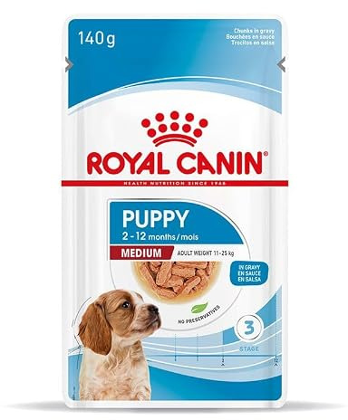 Royal Canin Medium Puppy Welpenfutter In Saucennassfutter (40 x 140 g-Beutel)