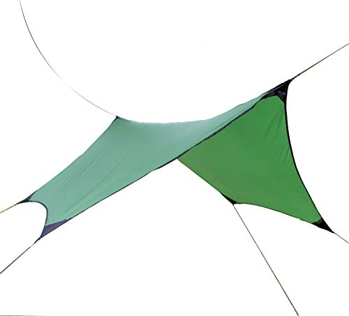Offroad Ultra Leicht Pro Hex Fly 3.4 x 3.4 Tarp - Camping Outdoor Plane Wasserdicht Komplettset Beutel Erdnägel, Aspannseile, Spanner