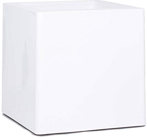 Fleur Ami - Bac Fibres de Verre gelcoat 80 x 80 cm H 80 cm Ext. Cube Blanc Glossy - dimhaut: H 80 cm - Couleur: Blanc Neige