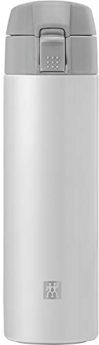 ZWILLING THERMO Botella térmica, Taza de viaje, Aislamiento de doble pared, Cierre de seguridad, 450 ml, Altura: 22,8 cm, Blanco