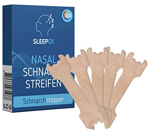 SLEEPOX Nasenpflaster hilft gegen Schnarchen - Antisnore Nasal Stripes als Anti Schnarch Mittel oder beim Sport - besser atmen und besser schlafen mit dem alternativen anti snoring device, 30 Stück