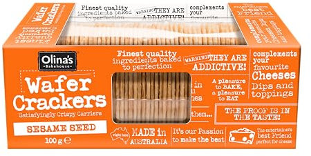 Olina's Bakehouse - Sesame Wafer Crackers, 100g