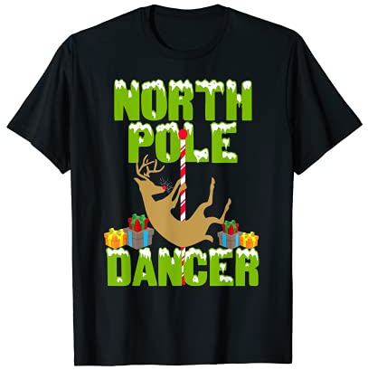 Unangemessene Weihnachtshemden Lustige Nordpol-Tänzerin T-Shirt
