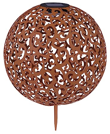 etc-shop LED Solar Außen Leuchte Garten Weg Beleuchtung Kugel Steck Lampe Dekor Stanzungen