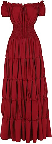 Aibaowedding Renaissance Kostüm Damen Mittelalter Chemise Bauernkleid Irisch Boho Lange Kleider